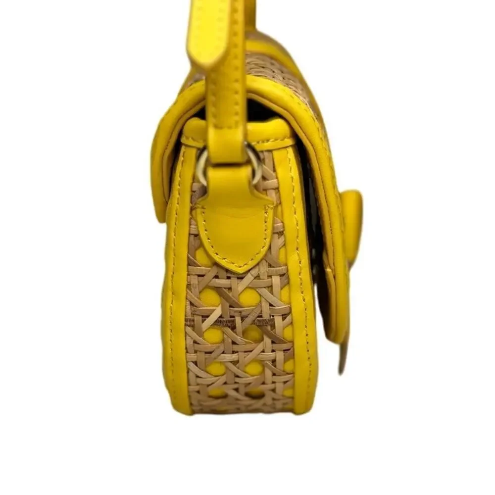 Talbots Yellow Bow and Basket Weave Crossbody Purse | Dressy | Party | Summer